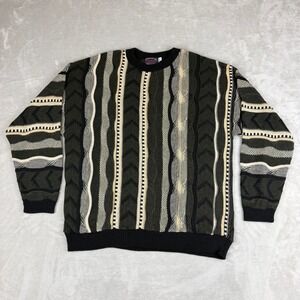 VTG Milford Sportswear Coogi Style Sweater Mens XL 3D Textured Biggie USA EUC